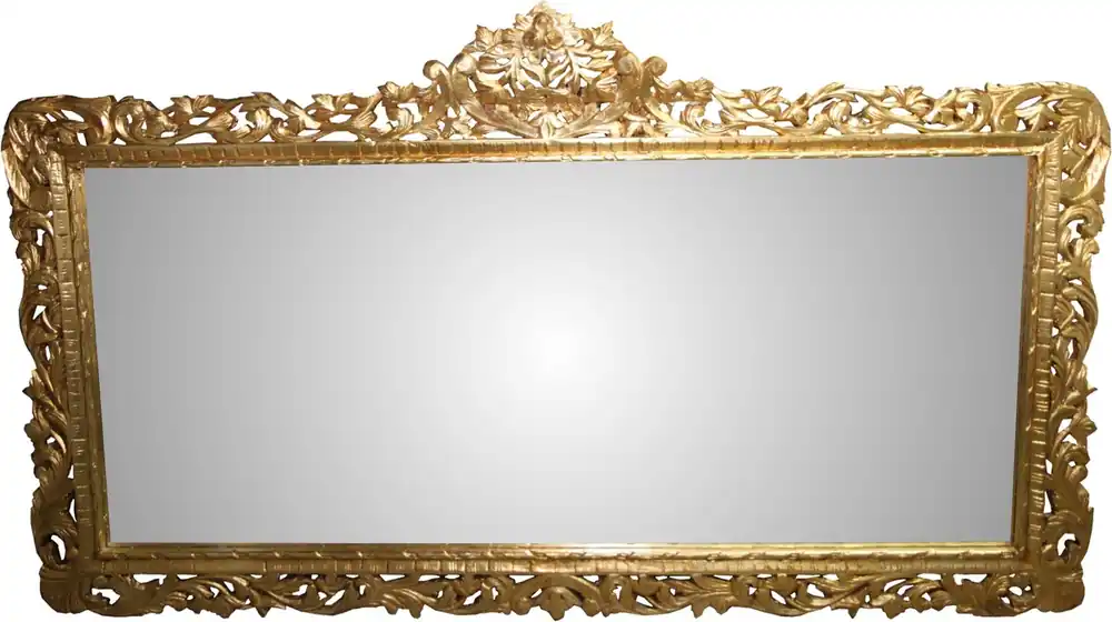 Casa Padrino Baroque Luxury Wall Mirror Gold 207 x H. 120 cm - Baroque Mirror - Limited Edition Nur Für Kurze Zeit