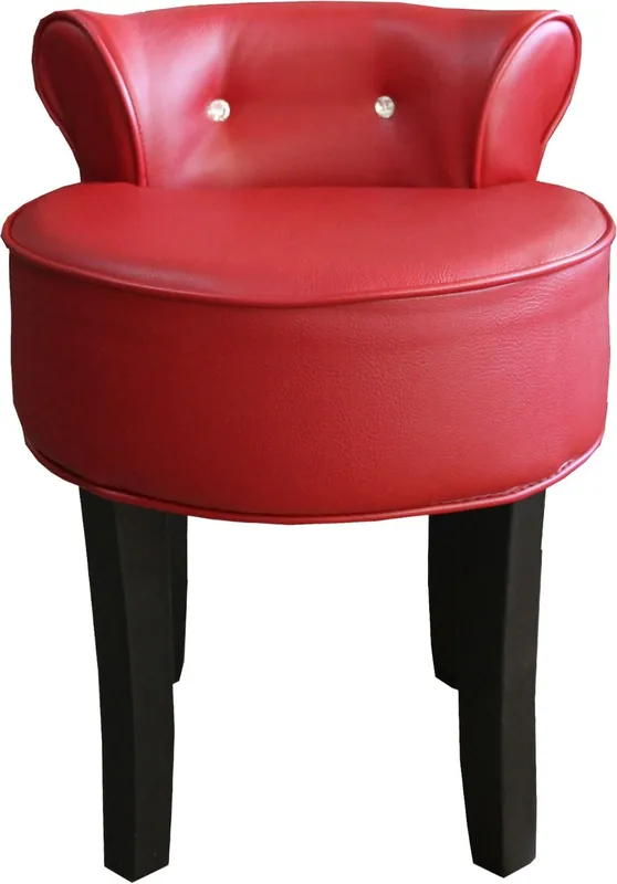 Schnäppchen Casa Padrino Design stool Boston Bordeaux-Red / Black with Bling Bling stones - baroque dressing table chair