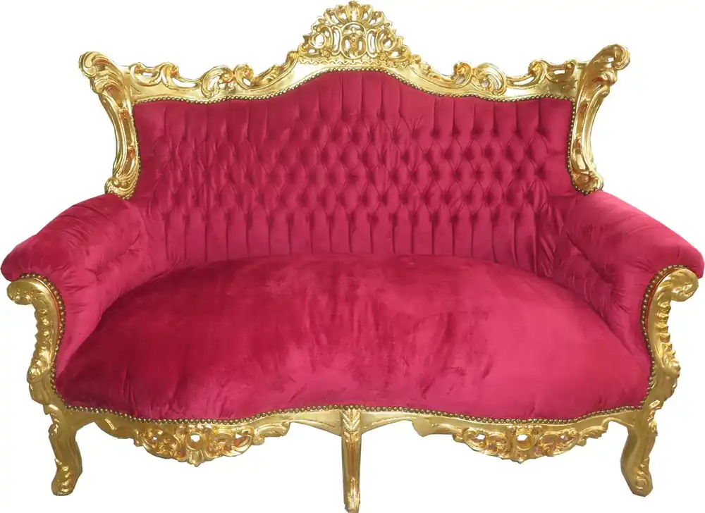 Neue Kollektion Casa Padrino Baroque 2 seater Sofa Master Bordeaux Red / Gold - Living Room Furniture Loung Couch
