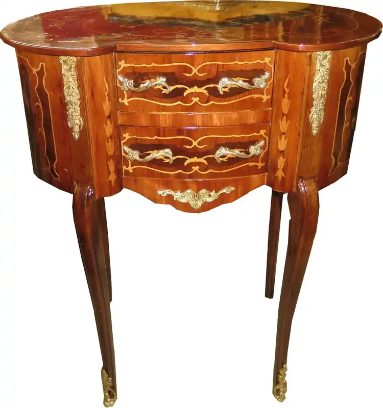 Versand Am Gleichen Tag Casa Padrino Baroque Chest of drawers Mahogany Intrasien Oval with 2 drawers - Nightstand Antique style