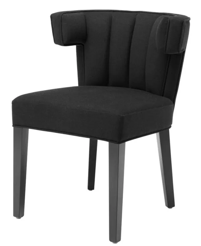 Markenware Casa Padrino Luxury dining chair black - designer furniture