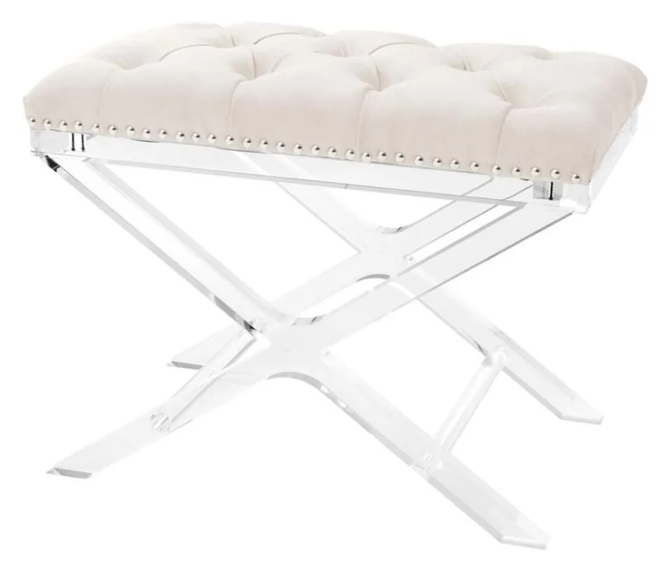 Casa Padrino luxury cross stool natural - designer hotel stool Beliebt