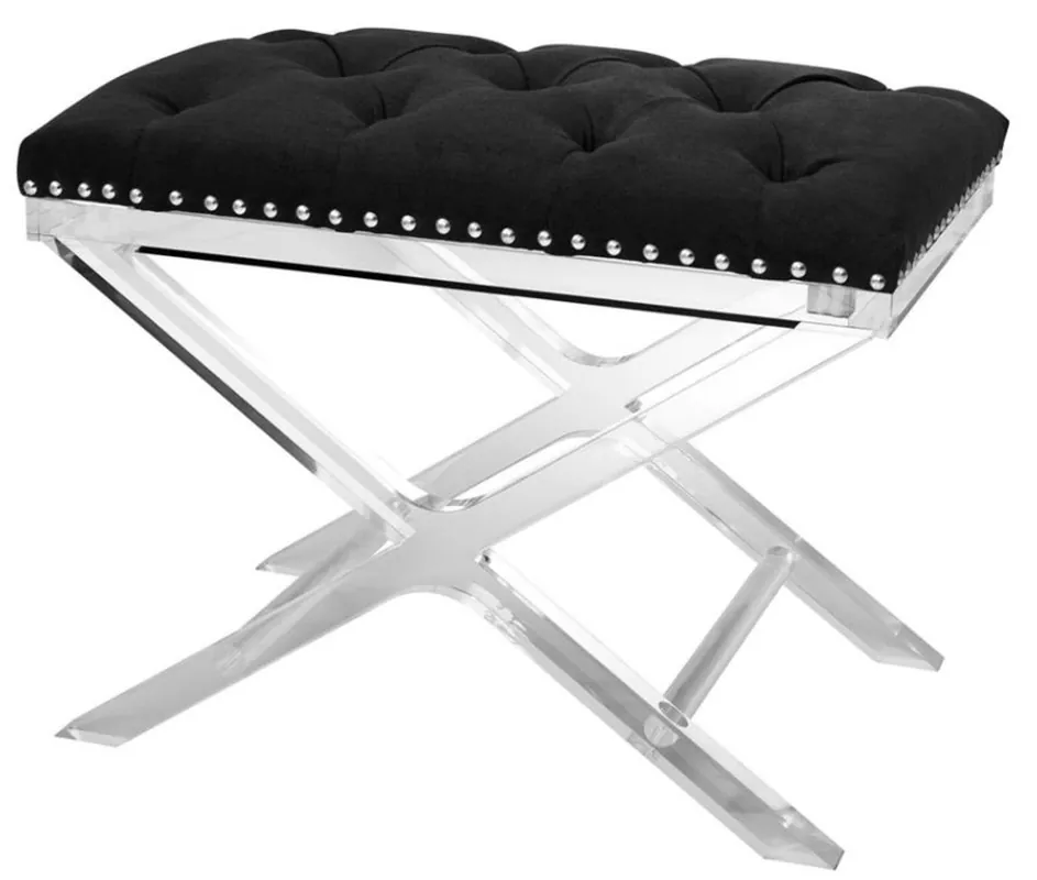 Bestpreis Casa Padrino luxury cross stool black - designer hotel stool