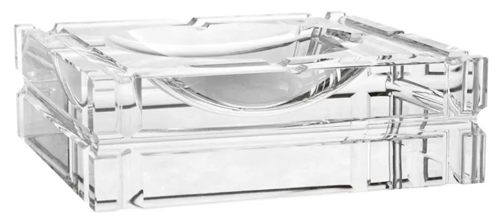 Casa Padrino designer crystal glass ashtray 21 x 21 x H. 6,7 cm - luxury edition Must-Have