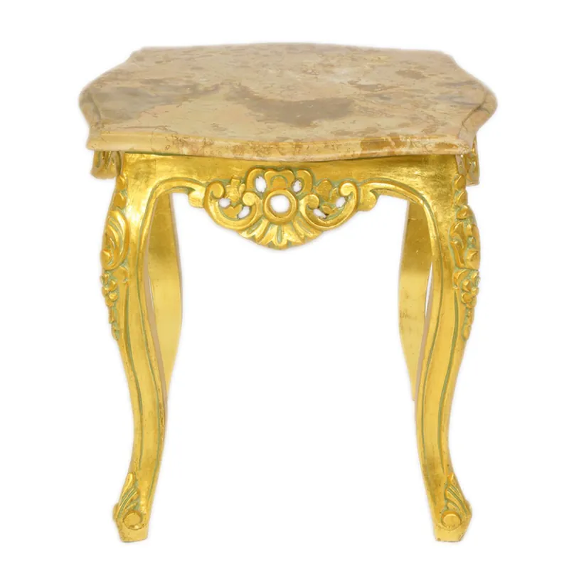 Neu Casa Padrino Baroque side table gold with cream marble slab 55 x 55 cm x H 55 cm