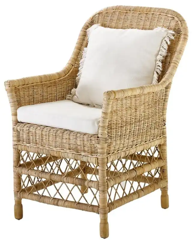 Casa Padrino Designer dining chair with armrests natural color - hotel collection Mega-Angebot