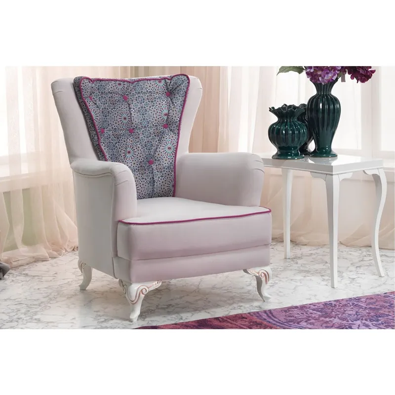 Casa Padrino Neo Baroque Bergere Armchair Milano White / Pink - Hotel furniture Mega-Angebot