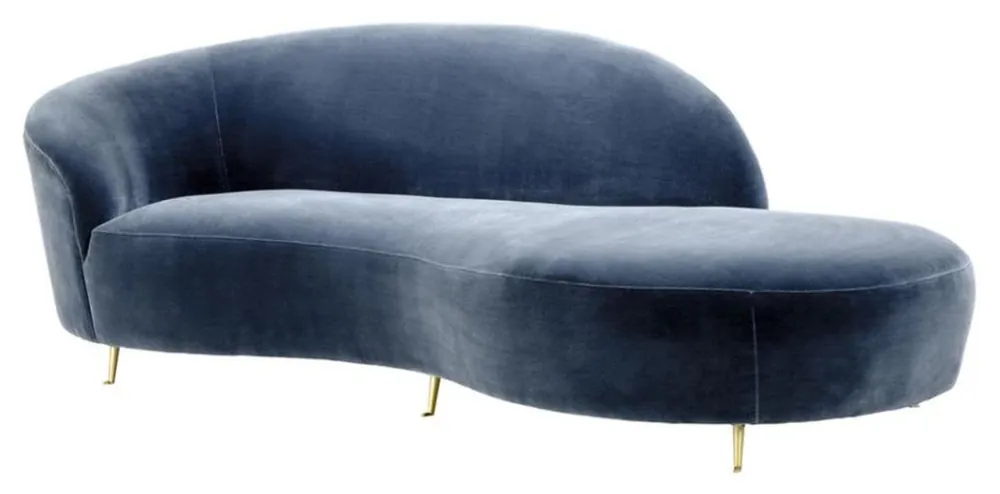 Top-Seller Casa Padrino designer sofa blue 248 x 104 x H. 74 cm - luxury collection