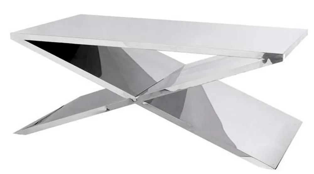 Casa Padrino luxury stainless steel couch 120 x 70 x H. 46 cm - designer living room table Versand Am Gleichen Tag
