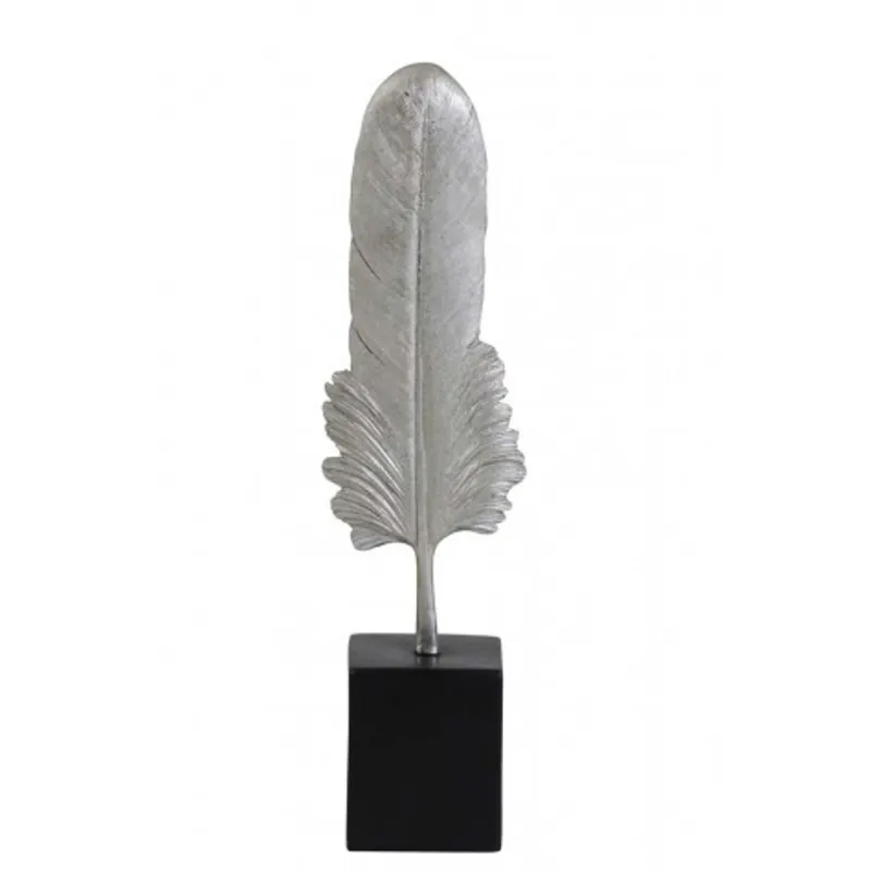 Schnäppchen Casa Padrino Designer Hotel Decoration Silver/Black 7 x 5.5 x H. 27 cm - Metal Feather