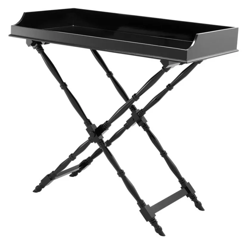 Casa Padrino designer mahogany tray black 110 x 56 x H. 103 cm - luxury serving tray Jetzt Kaufen