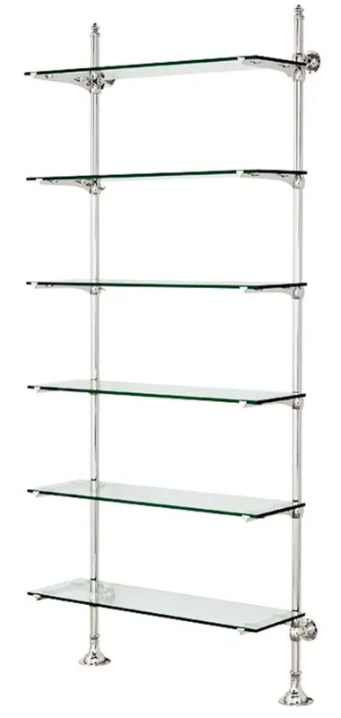Nur Für Kurze Zeit Casa Padrino designer wall shelf silver 100 x 41 x H. 240 cm - luxury living room furniture