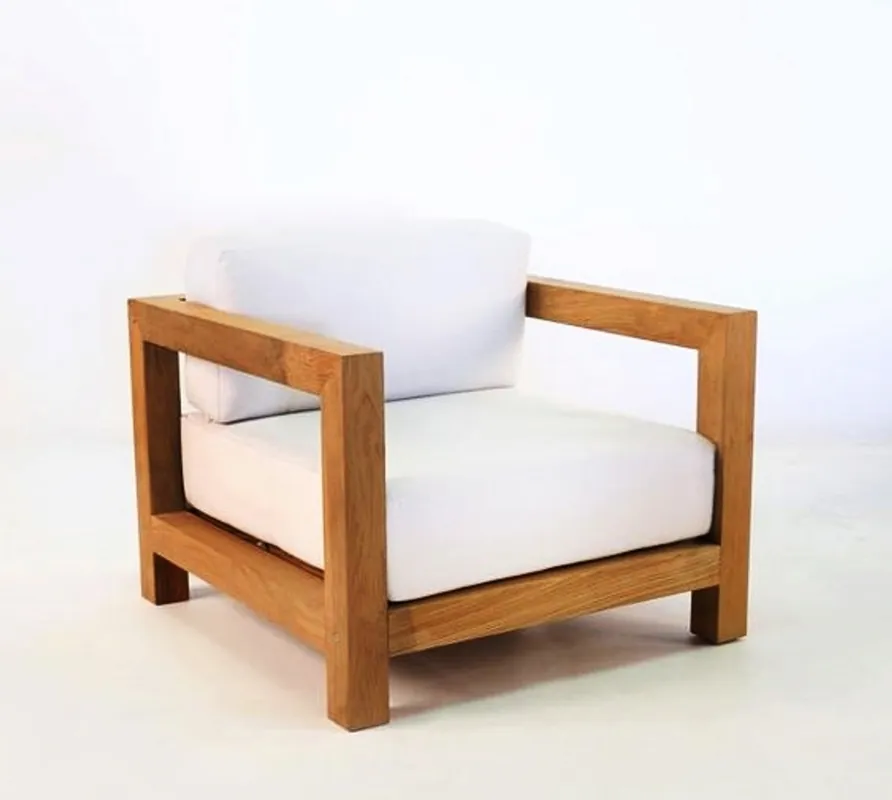 Casa Padrino Garden Chair "Boston" Rustic White Cream / Brown 80 x 40 x H70 cm - Oak Solid Wood - Solid Wood Furniture Solid Jetzt Kaufen