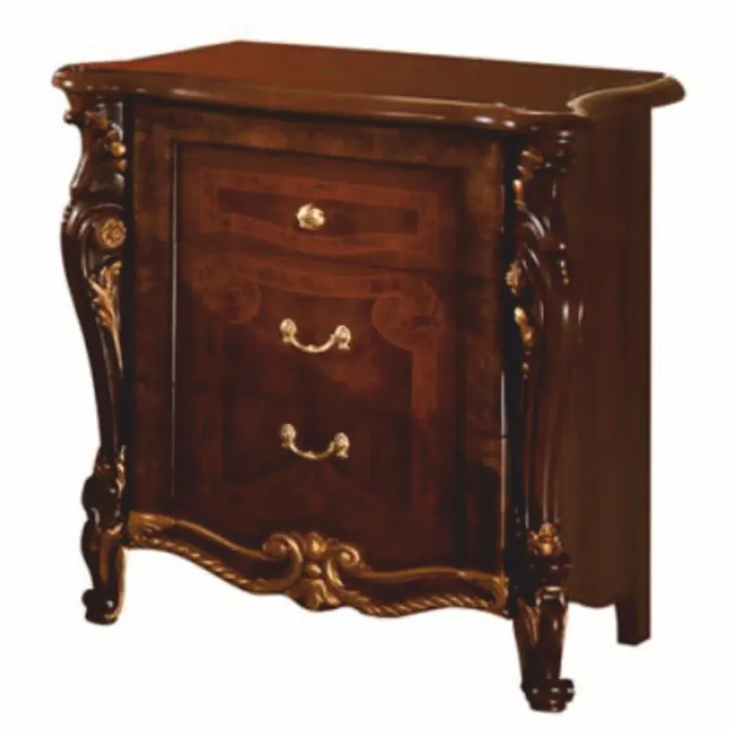 Abverkauf Casa Padrino Luxury Baroque Nightstand with 3 Drawers Dark Brown / Gold - Made in Italy