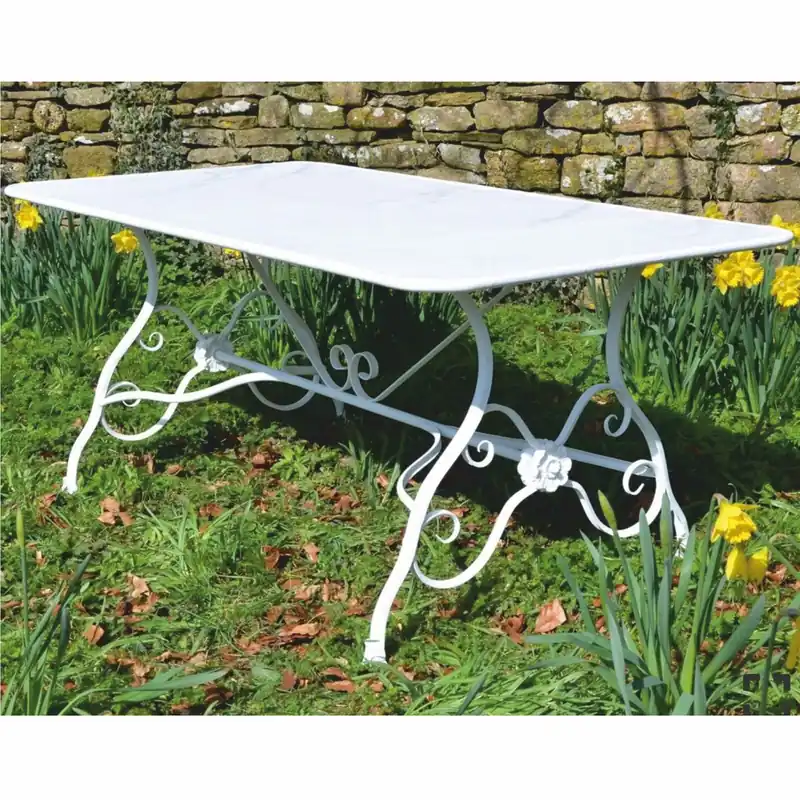 Billig Casa Padrino Art Nouveau Garden Dining Table White 200 cm - Nostalgic Garden Table