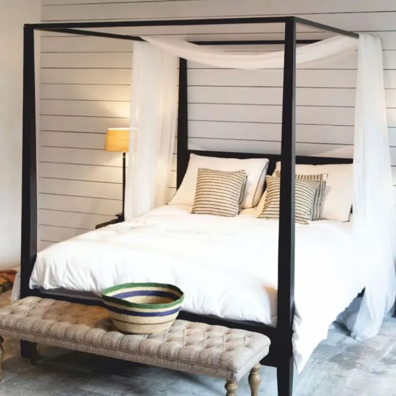 Casa Padrino country style canopy bed black - Various Sizes - Bedroom furniture Meistverkauft
