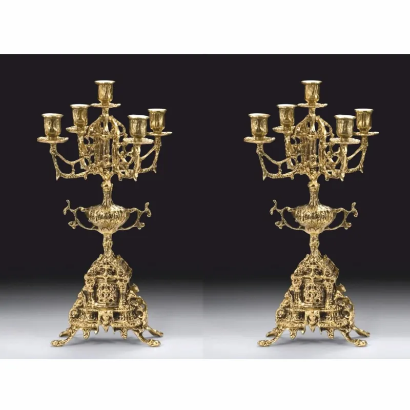 Ausverkauf Casa Padrino Luxury Baroque Candle Holder Set Gold Ø 25 x H. 44 cm - Baroque Deco