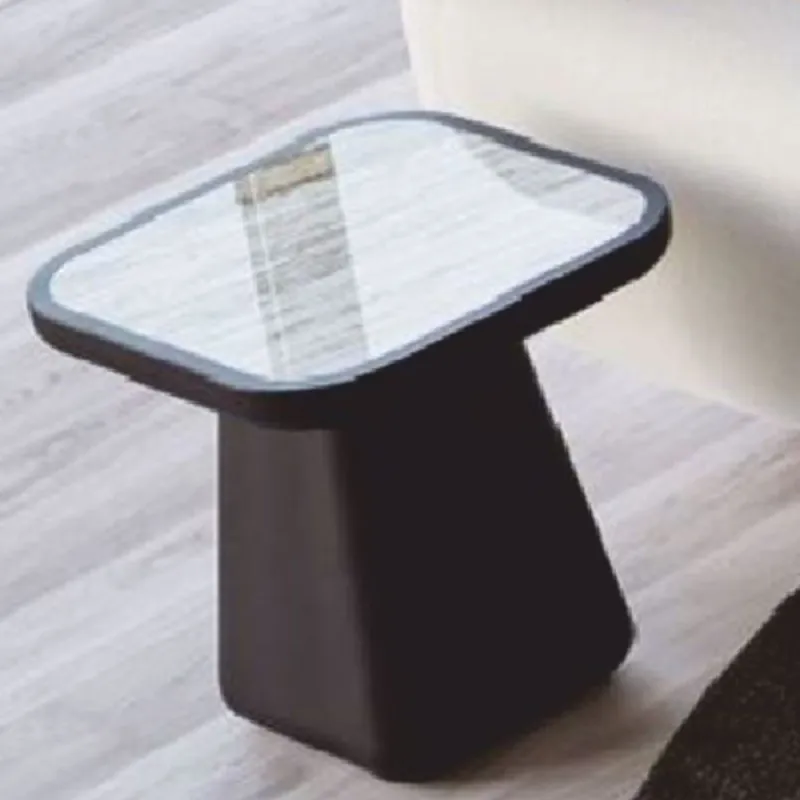 Schnäppchen Casa Padrino Luxury Side Table with Marble Top Dark Brown / White-Brown H. 46 cm