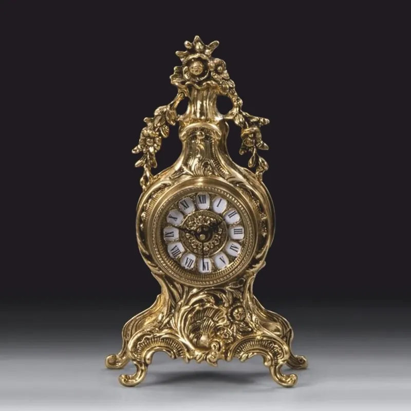 Direktkauf Casa Padrino luxury baroque table clock gold H. 32 cm - Baroque decoration accessories