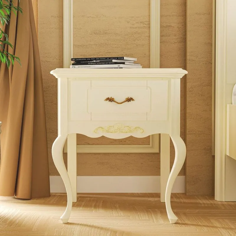 Sofort Bestellen Casa Padrino Luxury Baroque Nightstand with Drawer Cream H. 60 cm - Baroque Furniture