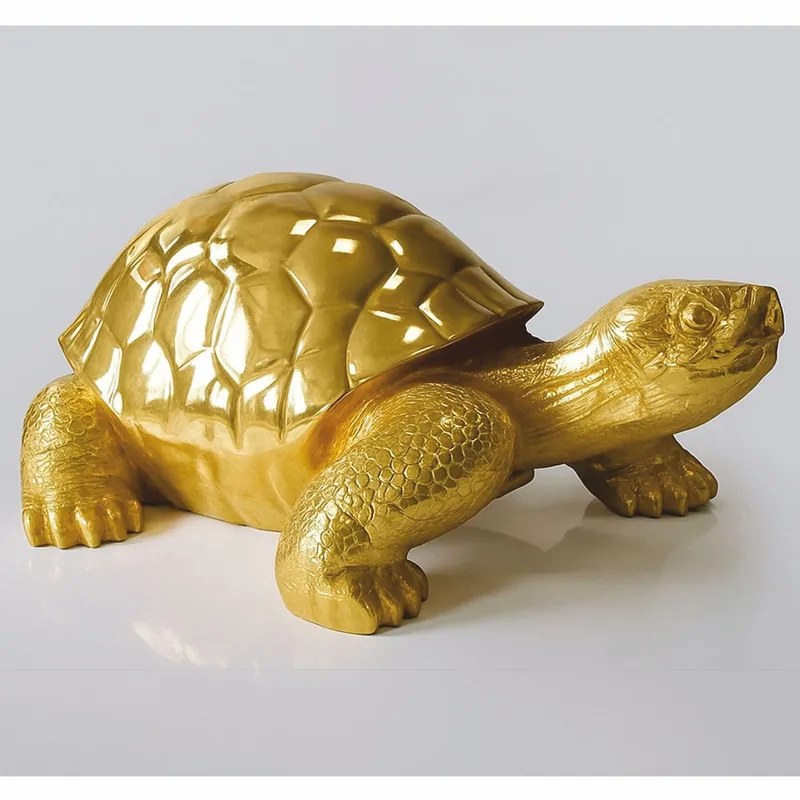 Preisreduziert Casa Padrino XXL decorative sculpture turtle gold 196 cm - Huge decorative figure