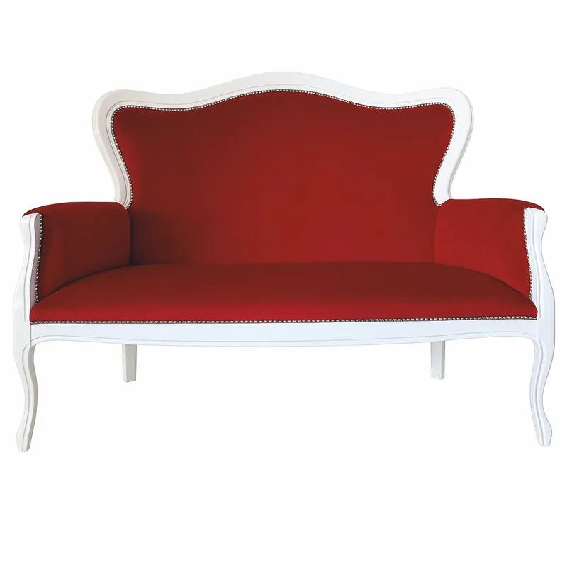 Casa Padrino Luxury Baroque Velvet Sofa Bordeaux Red / White 125 cm - Baroque Furniture Jetzt Bestellen