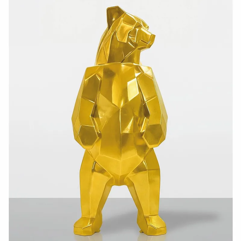 Casa Padrino XXL decorative sculpture bear gold H. 190 cm - Abstract decorative figure Aktuell