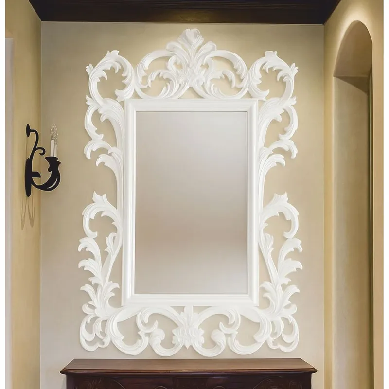 Nur Heute Casa Padrino Luxury Baroque Mirror White H. 134 cm - Baroque Style Furniture