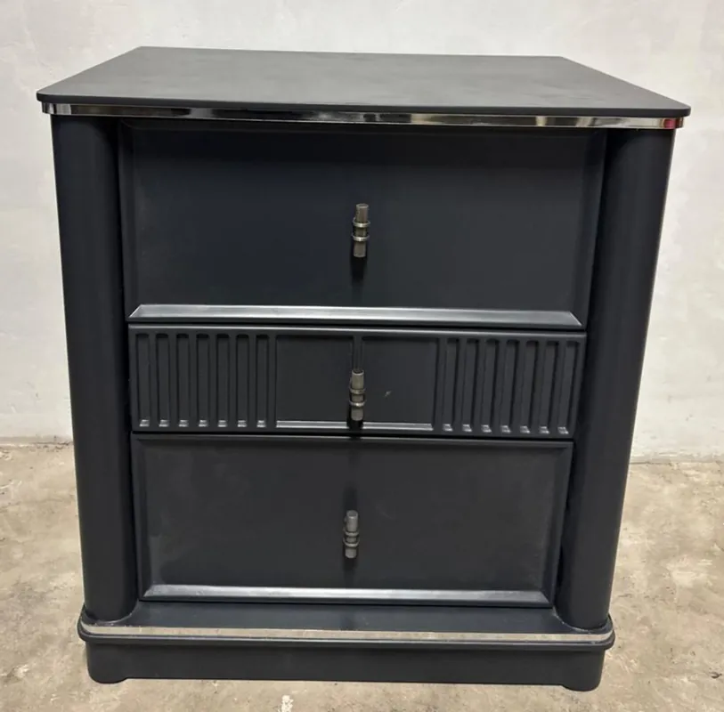 Casa Padrino Luxury Nightstand with 3 Drawers Gray H. 65 cm - Bedroom Furniture Online Kaufen