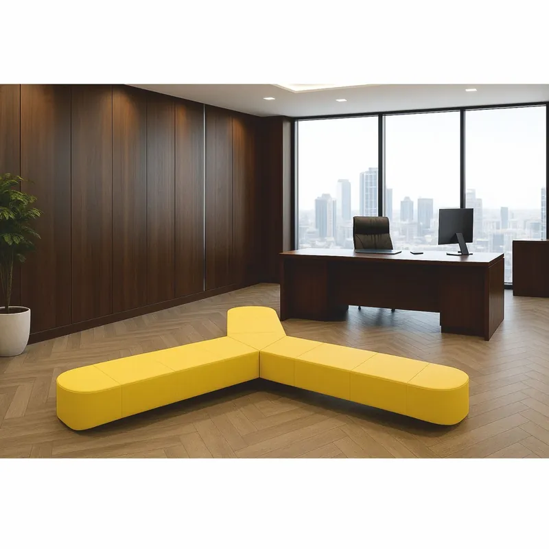 Billig Casa Padrino Luxury Sofa Yellow 340 cm - Modular Genuine Leather Sofa - Hotel Furniture