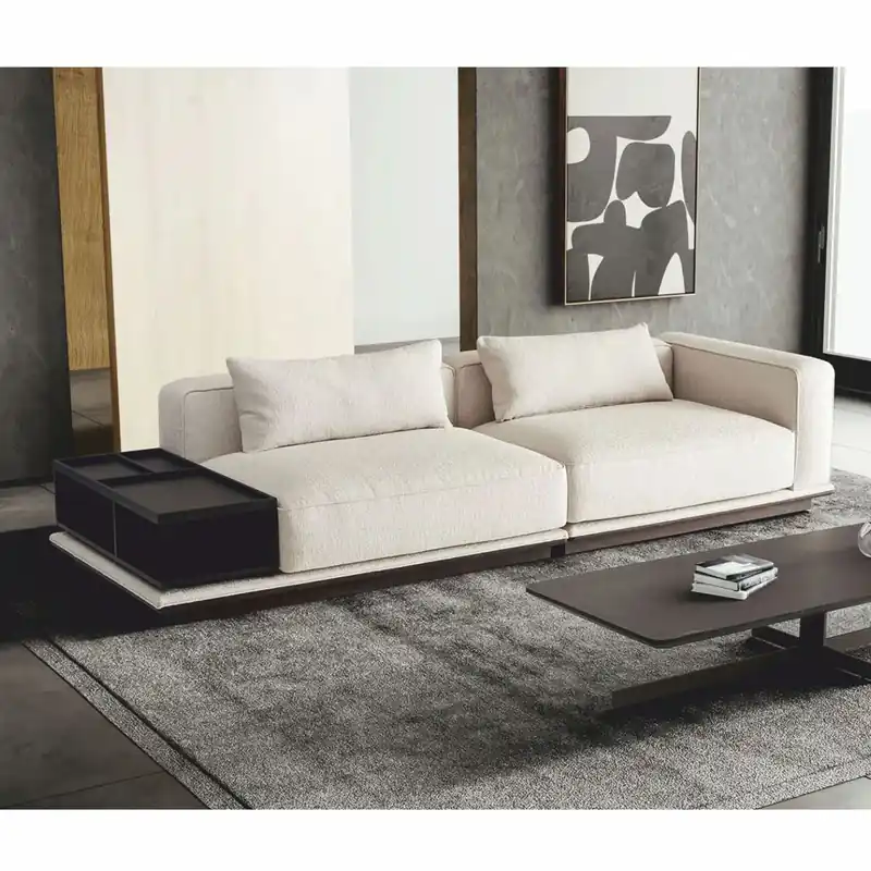 Casa Padrino Luxury Sofa White / Black / Dark Brown 286 cm - Luxury Living Room & Hotel Furniture Wochenendangebot