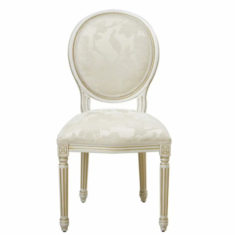 Casa Padrino Luxury Baroque Dining Chair White / Gold H. 98 cm - Baroque Furniture Nur Heute
