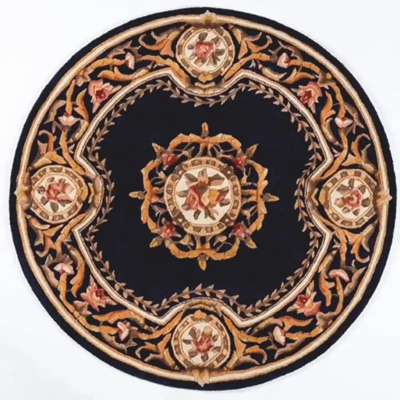 Casa Padrino Luxury Baroque Living Room Carpet Black / Beige - Various Sizes Sichere Zahlung