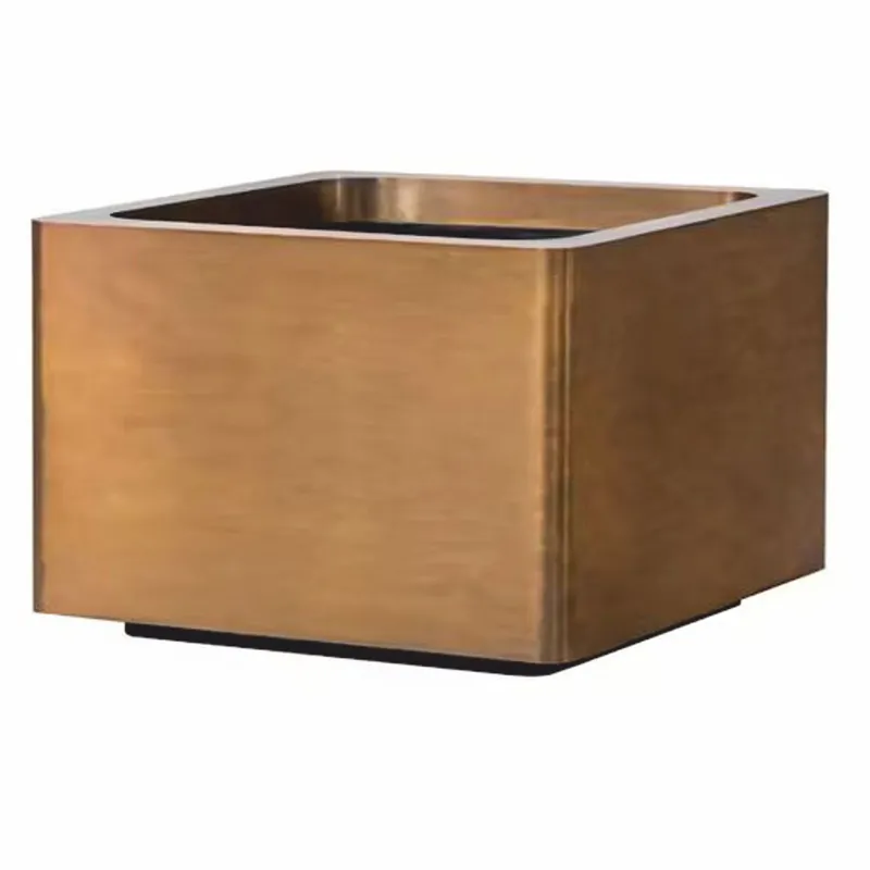 Casa Padrino Luxury Flower Pot Weathered Brass 70 cm - Square Plant Pot Begrenztes Angebot