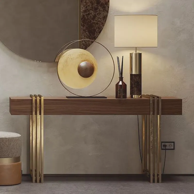 Neu Im Sortiment Casa Padrino Luxury Console Table with Drawer Brown / Brass 140 cm - Luxury Furniture
