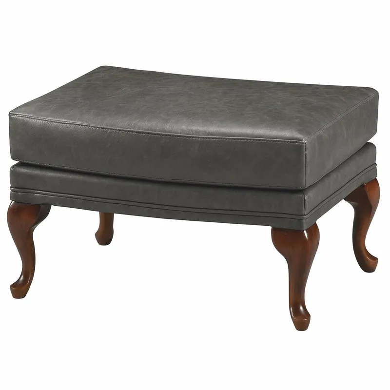 Casa Padrino Luxury Baroque Leather Stool Gray / Brown 64 cm - Made in Italy Knallerangebot