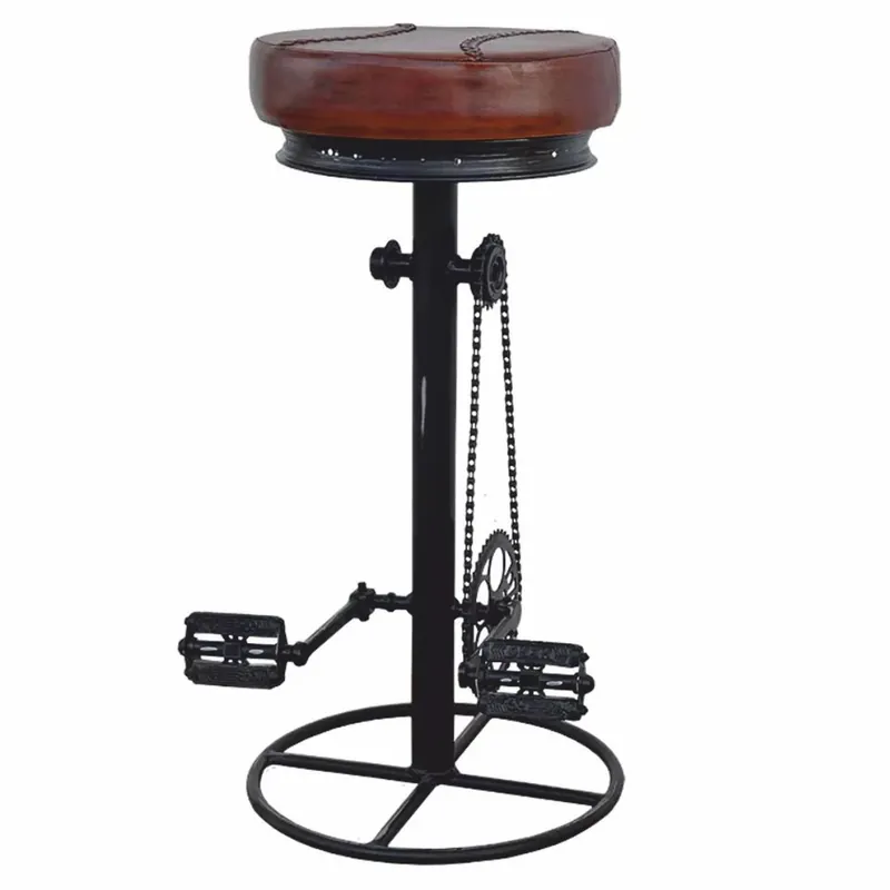 Sonderaktion Casa Padrino Industrial Style Bar Stool Black / Brown H. 80 cm - Bar Furniture