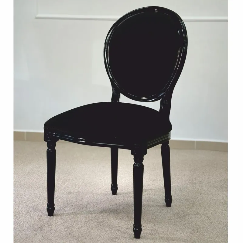 Sonderangebot Casa Padrino Luxury Baroque Dining Chair Black H. 98 cm - Baroque Style Furniture