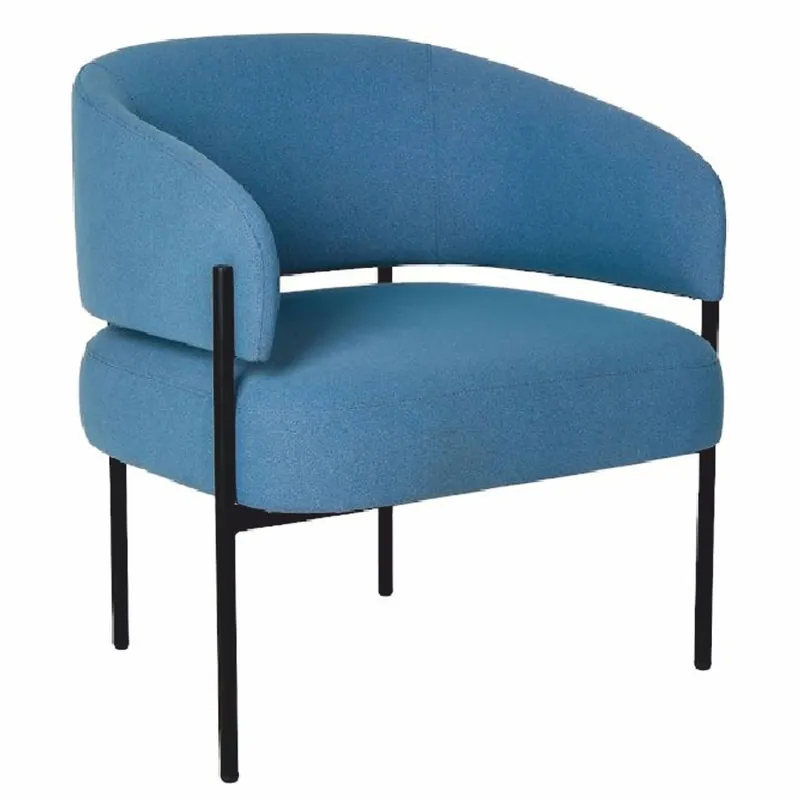 Casa Padrino Luxury Living Room & Hotel Armchair Blue / Black 72 cm - Luxury Furniture Geprüft