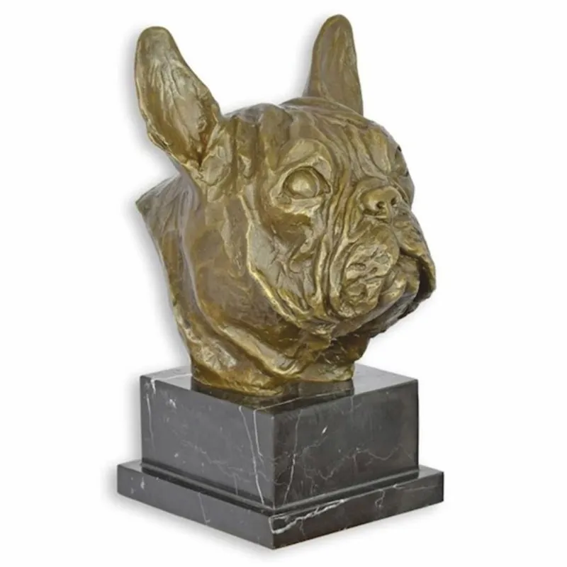 Wochenendangebot Casa Padrino Luxury Decorative Bronze Bust Bulldog H. 26.5 cm - Desk Decoration