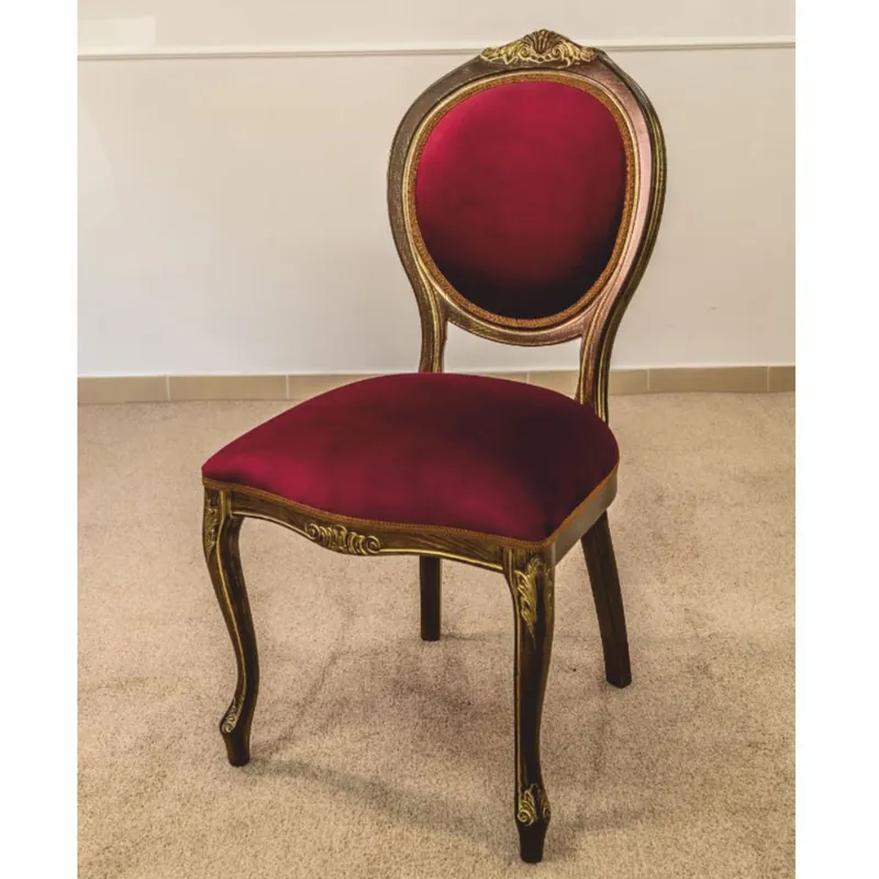 Markenware Casa Padrino Luxury Baroque Dining Chair Bordeaux Red / Brown / Gold H. 105 cm - Baroque Furniture