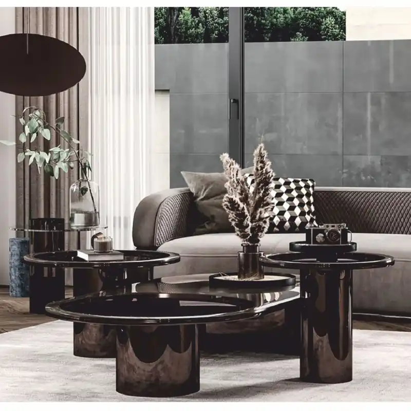 Casa Padrino luxury coffee table gray / bronze 150 cm - Hotel & living room furniture Neuheit