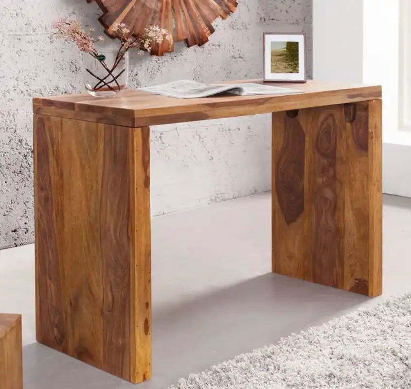 Casa Padrino Solid Wood Desk Natural 100 cm - Solid Wood Furniture Echt