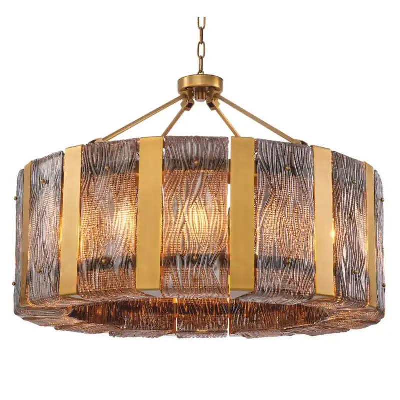 Sale Casa Padrino Luxury Chandelier Antique Brass / Gray Ø 91 cm - Luxury Quality