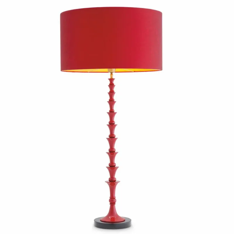Knallerangebot Casa Padrino Luxury Table Lamp Bordeaux Red / Black H. 112.5 cm - Luxury Quality