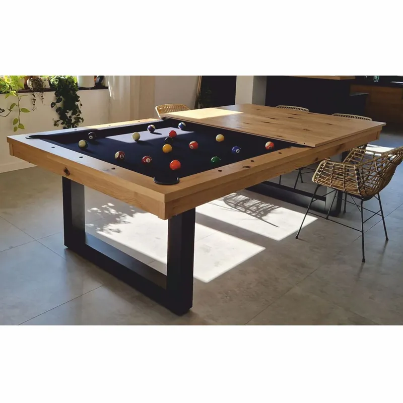 Casa Padrino luxury pool billiard table / dining table 8ft natural / black Direkt Vom Hersteller