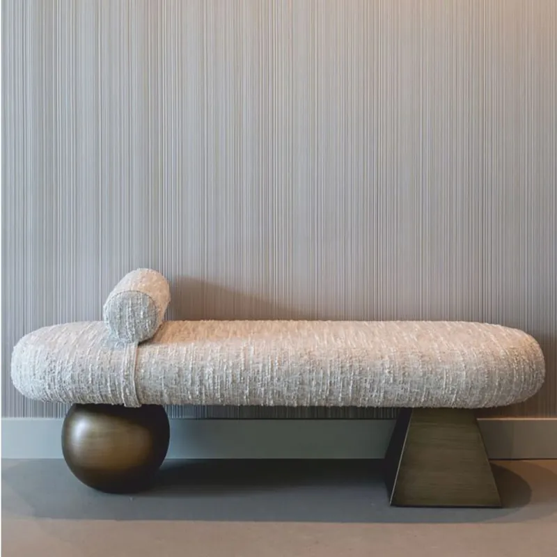 Solange Der Vorrat Reicht Casa Padrino Luxury Bench Beige / Brown 148 cm - Luxury Hotel Furniture