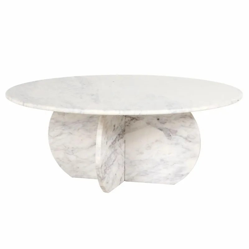 Top-Preis Casa Padrino luxury marble coffee table white Ø 90 cm - Luxury living room furniture