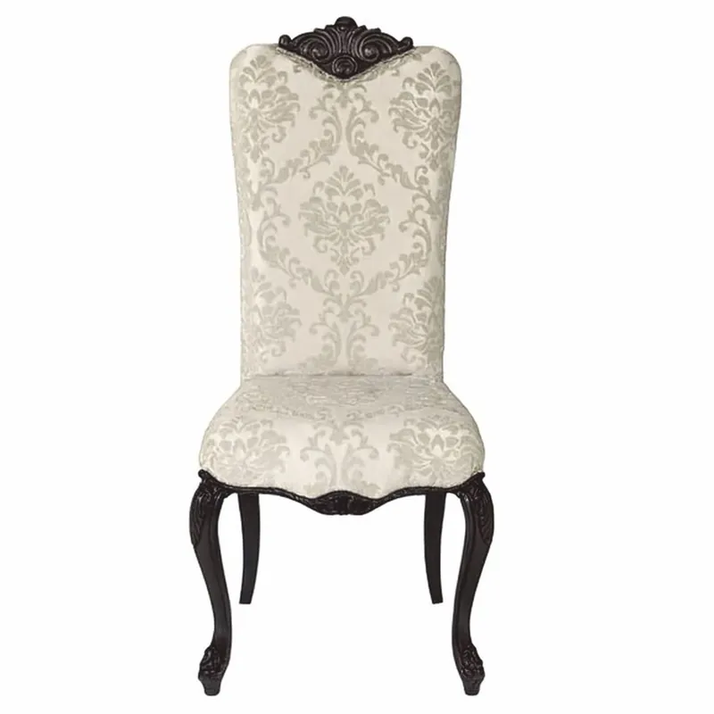 Casa Padrino Luxury Baroque Dining Chair Light Gray / Black H. 120 cm - Baroque Furniture Nur Für Kurze Zeit
