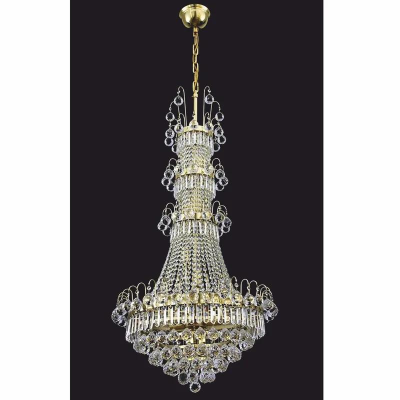 Markenprodukt Casa Padrino Luxury Baroque Crystal Glass Chandelier Gold Glossy H. 130 cm